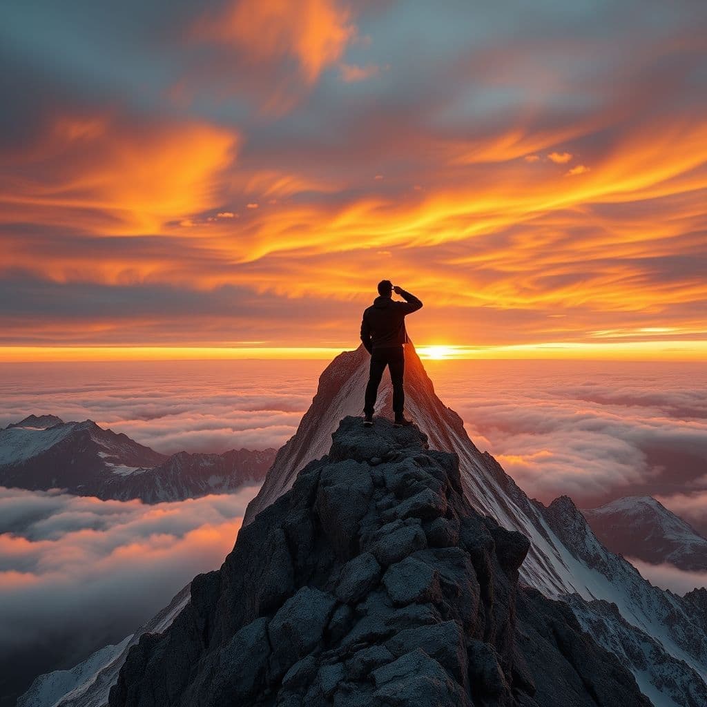 Hombre mirando al horizonte con determinación, simbolizando un cambio de vida.