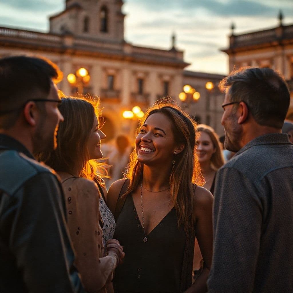 Persona radiante de amor propio compartiendo amor auténtico con otros