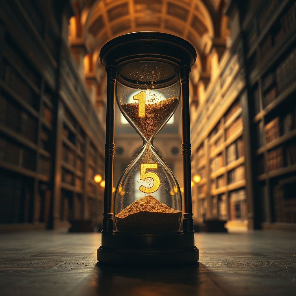 Reloj de arena con años en lugar de arena cayendo