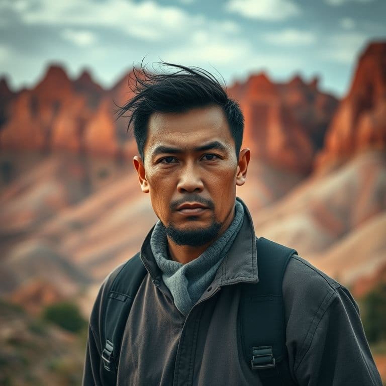 Hombre enfrentando desafíos con determinación y enfoque