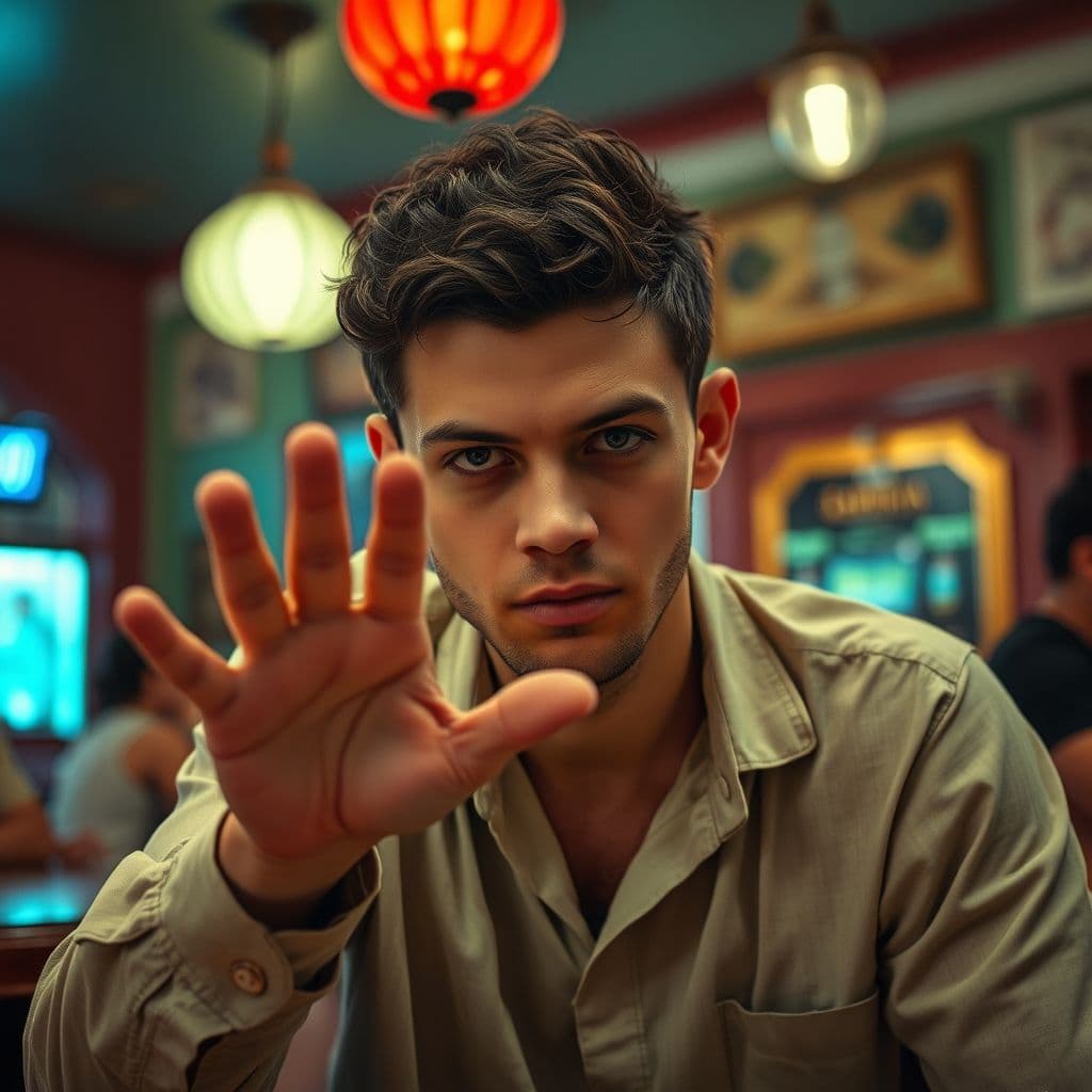 Persona estableciendo límites con confianza en una situación social