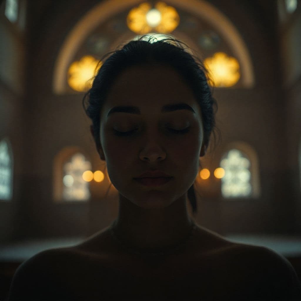 Persona meditando con aura de luz dorada representando el control mental consciente