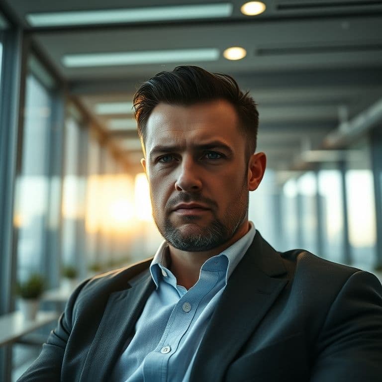 Hombre tomando decisiones importantes con confianza