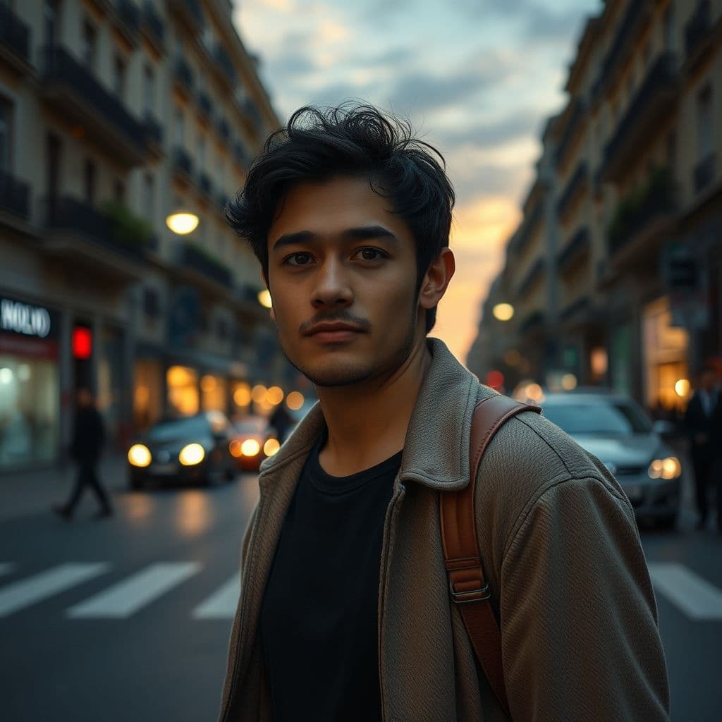 Persona dando primeros pasos fuera de casa con expresión de esfuerzo pero determinación