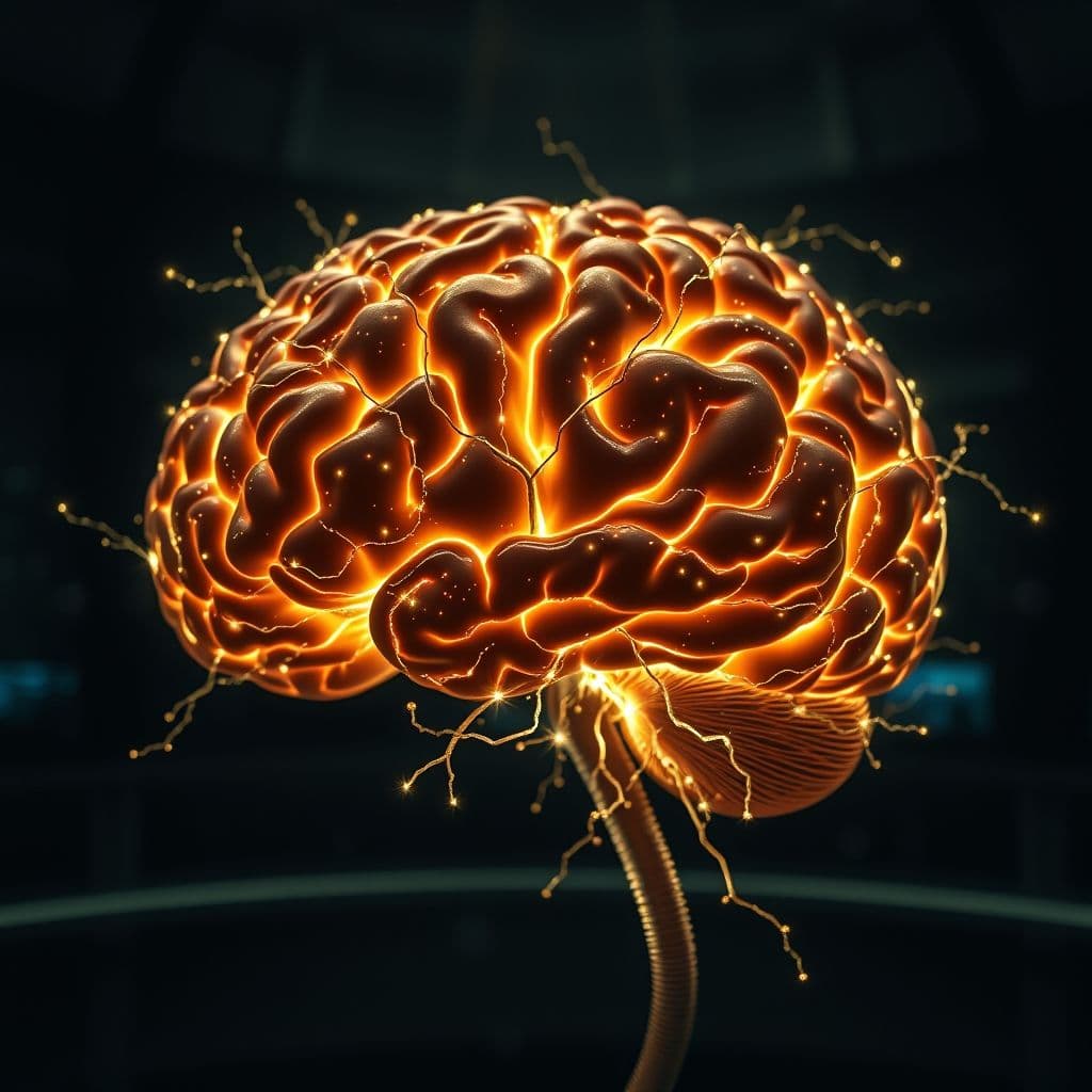 Cerebro atrapado en ciclo de pensamientos repetitivos representado visualmente